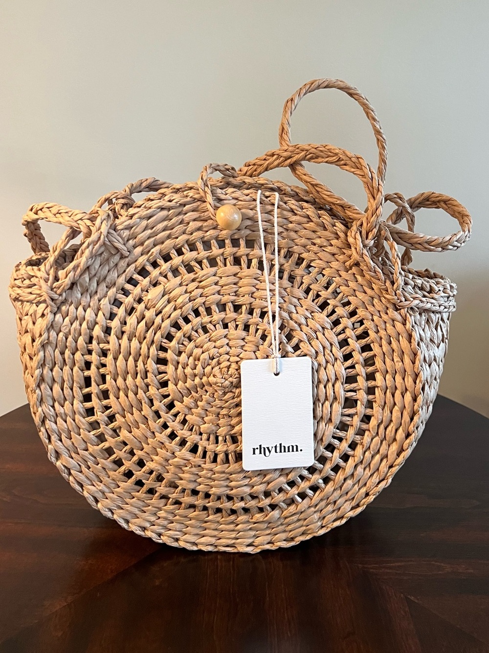 Rhythm Straw Tiki Beach Bag
